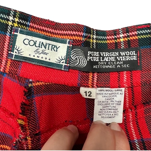 Vintage Country by Jax Canada Tartan Plaid Wool Trousers High Waisted Vintage 12 - Picture 3 of 5